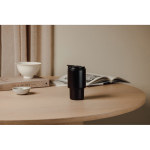 Recycled stainless steel takeaway mug, flip lid, 350ml black colour