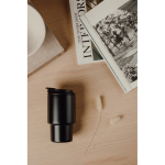 Recycled stainless steel takeaway mug, flip lid, 350ml black colour