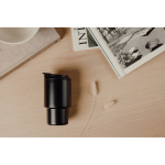 Recycled stainless steel takeaway mug, flip lid, 350ml black colour