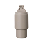 Recycled stainless steel takeaway mug, flip lid, 350ml ivory colour