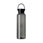 Recycled rPET bottle, minimalist design, steel lid, handle, 550ml black colour