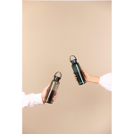 Recycled rPET bottle, minimalist design, steel lid, handle, 550ml black colour