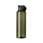 Recycled rPET bottle, minimalist design, steel lid, handle, 550ml green colour