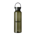 Recycled rPET bottle, minimalist design, steel lid, handle, 550ml green colour