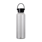 Recycled rPET bottle, minimalist design, steel lid, handle, 550ml transparent colour