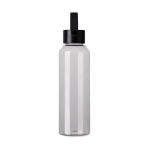 Recycled rPET bottle, minimalist design, steel lid, handle, 550ml transparent colour