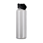 Recycled rPET bottle, minimalist design, steel lid, handle, 550ml transparent colour