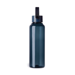 Recycled rPET bottle, minimalist design, steel lid, handle, 550ml navy-blue colour