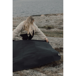 Recycled polyester picnic blanket, waterproof fleece lining black colour