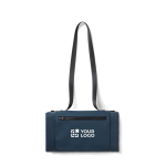 Recycled polyester picnic blanket, waterproof fleece lining navy-blue colour
