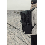 Portable recycled cushion, snap closure, foldable design black colour
