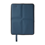 Portable recycled cushion, snap closure, foldable design navy-blue colour