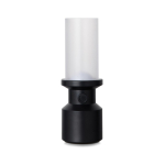 Portable recycled table lamp, rechargeable battery, dimmer black colour