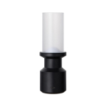 Portable recycled table lamp, rechargeable battery, dimmer black colour