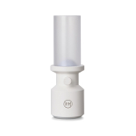 Portable recycled table lamp, rechargeable battery, dimmer white colour