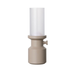 Portable recycled table lamp, rechargeable battery, dimmer beige colour