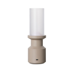 Portable recycled table lamp, rechargeable battery, dimmer beige colour