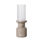 Portable recycled table lamp, rechargeable battery, dimmer beige colour