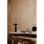 Recycled table lamp, warm and white light, touch control black colour