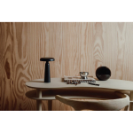 Recycled table lamp, warm and white light, touch control black colour