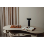 Recycled table lamp, warm and white light, touch control black colour