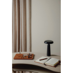 Recycled table lamp, warm and white light, touch control black colour