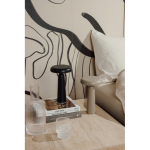 Recycled table lamp, warm and white light, touch control black colour