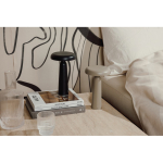 Recycled table lamp, warm and white light, touch control black colour