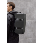 Recycled polyester weekend backpack, double handles, 35L black colour