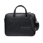 Recycled material briefcase, sturdy handles, shoulder strap, 15” black colour