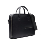 Recycled material briefcase, sturdy handles, shoulder strap, 15” black colour