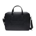 Recycled material briefcase, sturdy handles, shoulder strap, 15” black colour