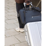 Recycled material briefcase, sturdy handles, shoulder strap, 15” black colour