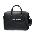 Recycled material briefcase, sturdy handles, shoulder strap, 15” black colour