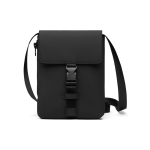 Recycled urban shoulder bag, lightweight design, side access black colour