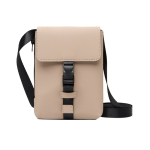 Recycled urban shoulder bag, lightweight design, side access ivory colour