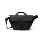 Recycled urban shoulder bag, adjustable strap black colour