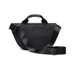 Recycled urban shoulder bag, adjustable strap black colour