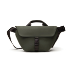 Recycled urban shoulder bag, adjustable strap green colour
