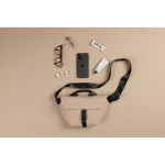 Recycled urban shoulder bag, adjustable strap ivory colour