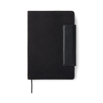 Recycled leather notebook, elegant design, A5, lined pages black colour