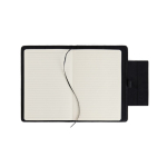 Recycled leather notebook, elegant design, A5, lined pages black colour