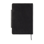 Recycled leather notebook, elegant design, A5, lined pages black colour