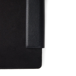Recycled leather notebook, elegant design, A5, lined pages black colour