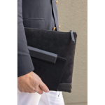 Recycled leather notebook, elegant design, A5, lined pages black colour