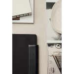 Recycled leather notebook, elegant design, A5, lined pages black colour
