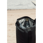 Recycled polyester cooler bag, roll-top design, 25L black colour