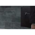 Recycled laptop sleeve, elegant design, quick access, 16” black colour