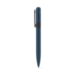 Recycled metal pen with clip, round design, black ink blue colour second view