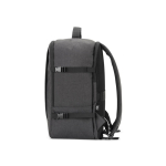 Recycled polyester backpack, airline cabin size 14” dark grey colour fourth view